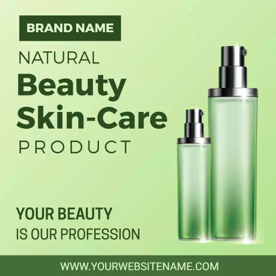 Natural Green Beauty Skin Care Ad Template