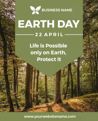 Natural Green Earth Day Conservation Awareness Poster Template