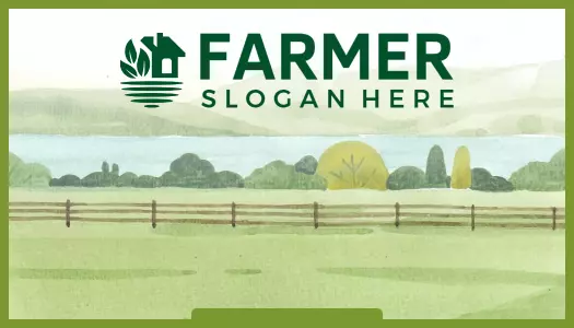Natural Green Farmer Landscape Visiting Card Template