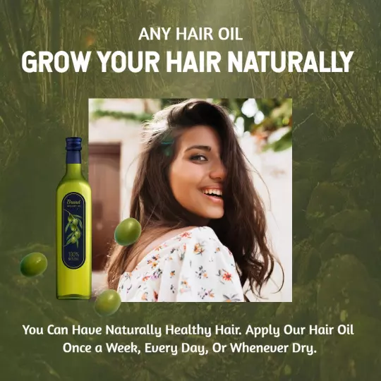 Natural Green Hair Oil for Healthy Hair Growth Ad Template
