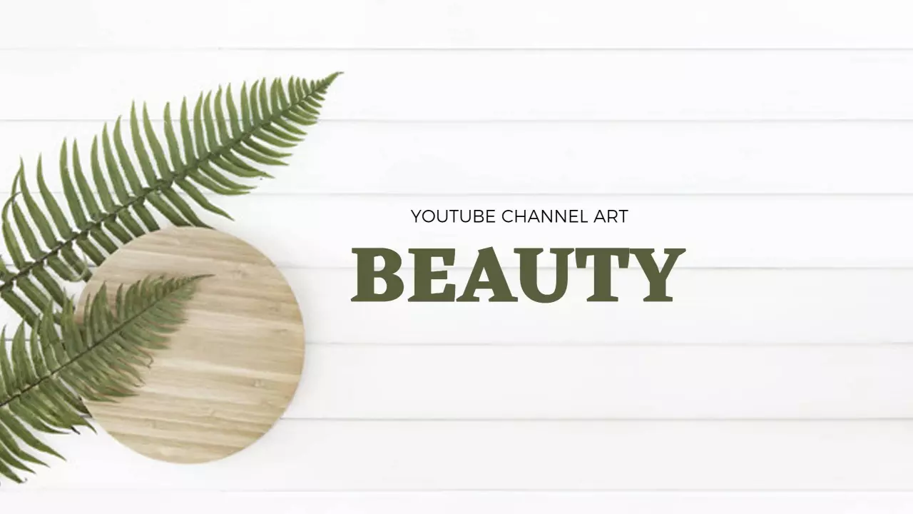 Natural Green Leaf and Neutral Wood Aesthetic Beauty Banner Template