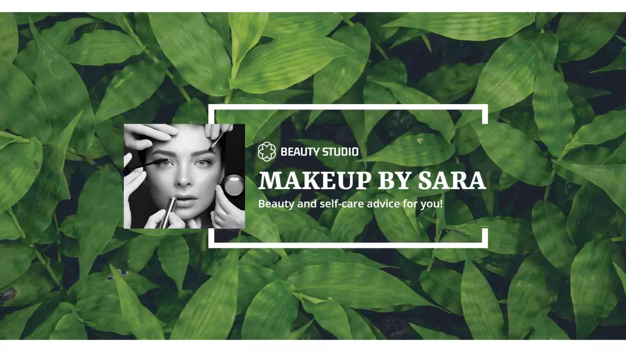 Natural Green Leaves with Beauty Tips for YouTube Banner Template