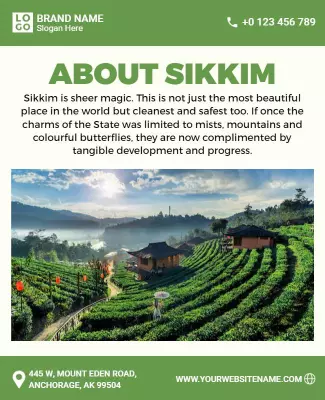 Natural Green Scenic Beauty of Sikkim Travel Poster Template