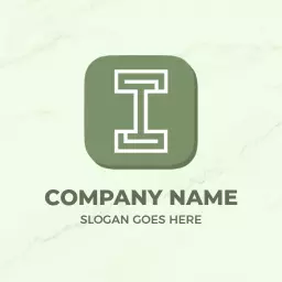 Natural Green Toned Design Featuring I Letter Logo Template