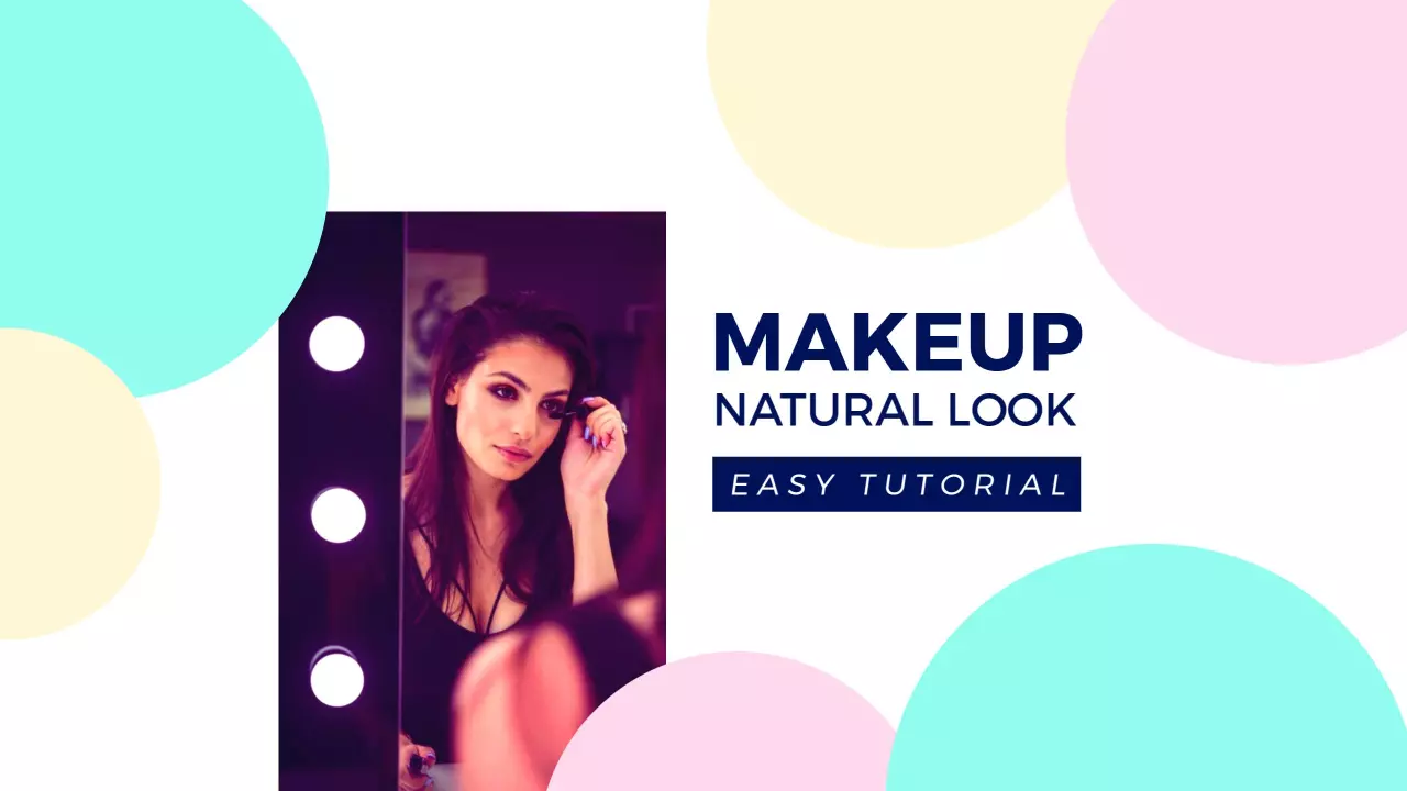 Natural Look Makeup Tutorial with Colorful Pastel Accents YouTube Banner Template