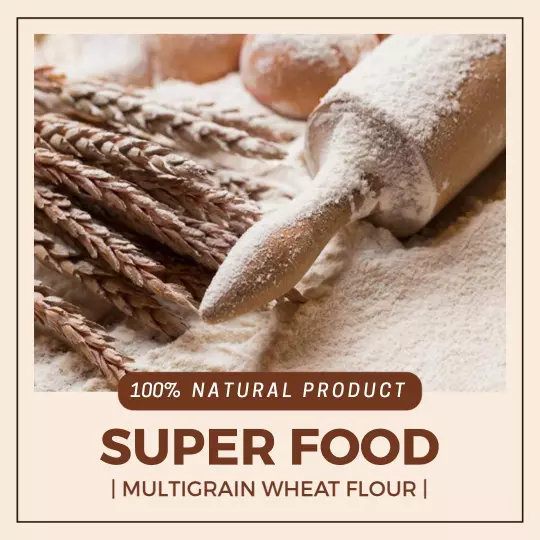 Natural Multigrain Wheat Flour Super Food Ad Template