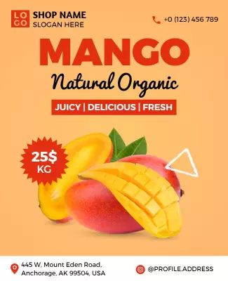 Natural Organic Mango Promotion Flyer Template