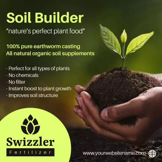 Natural Organic Soil Builder for Gardening Promotion Ad Template