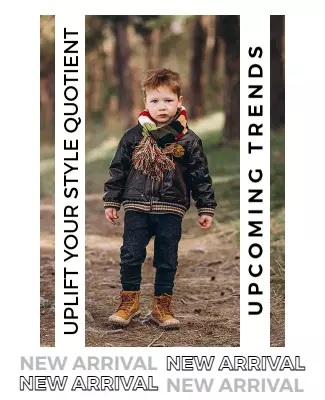 Natural Outdoor Children's Fashion Trends Poster Template