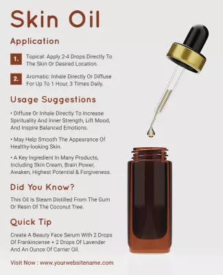 Natural Skin Oil Application Guide Flyer Template