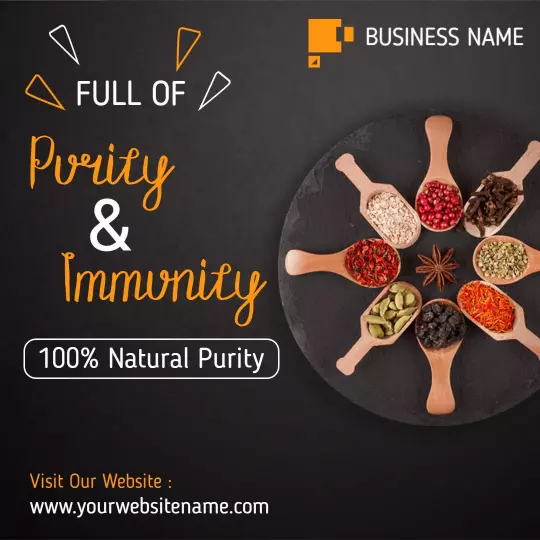 Natural Spice Blends for Purity and Immunity Promotion Ad Template