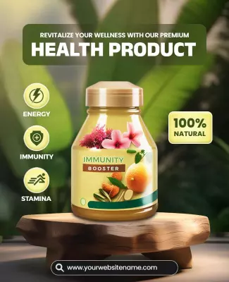 Natural Wellness Health Product Immunity Booster Poster Template