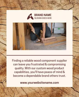 Natural Wood Craftsmanship Supplier Service Poster Template