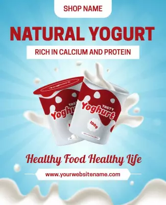 Natural Yogurt Promotion Flyer Template
