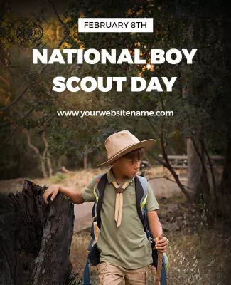 Nature-Inspired Boy Scout Adventure Day Poster Template