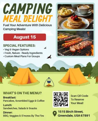 Nature Inspired Camping Meal Adventure Event Flyer Template