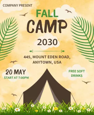 Nature-Inspired Fall Camp Adventure Poster Template