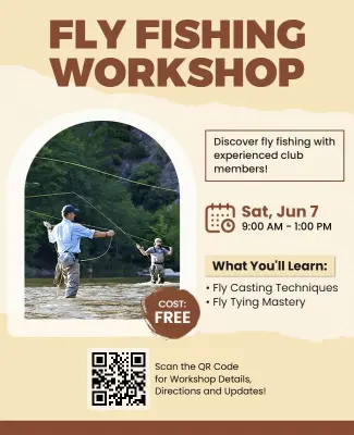 Nature-Inspired Fly Fishing Workshop Experience Flyer Template