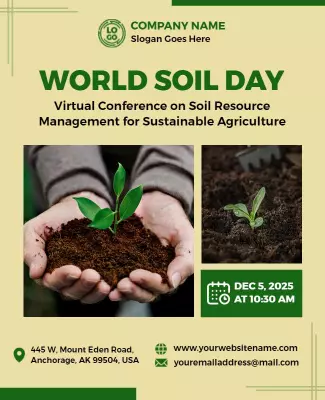 Nature-Inspired Green World Soil Day Conference Poster Template