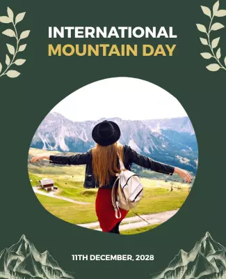 Nature-Inspired International Mountain Day Celebration Poster Template