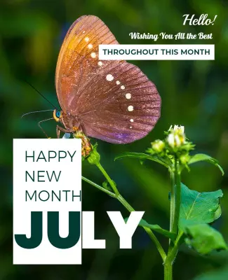 Nature-Inspired July New Month Greeting Poster Template