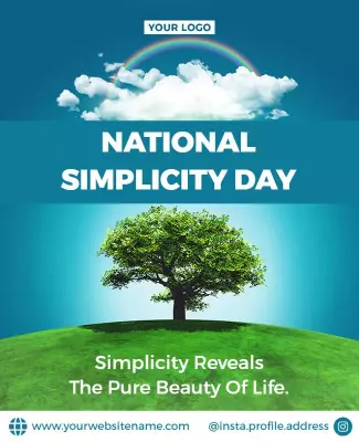 Nature-Inspired National Simplicity Day Celebration Poster Template