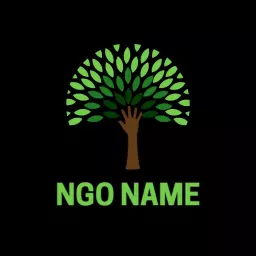 Nature-Inspired Tree Symbolizing Growth in NGO Services Logo Template
