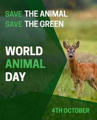 Nature-Themed Eco-Friendly World Animal Day Poster Template