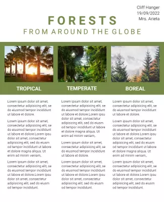 Nature Themed Forests from Around the Globe Poster Template