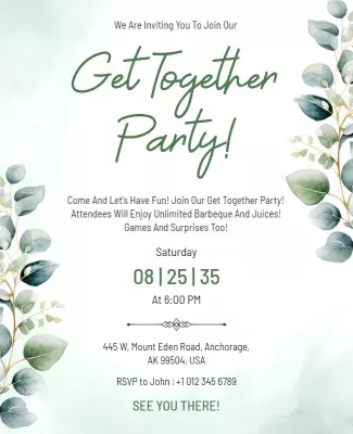 Nature Themed Get Together Party Flyer Template