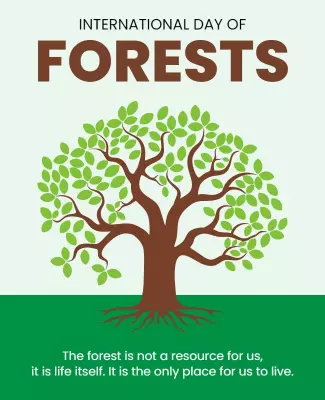 Nature-Themed Green International Day of Forests Poster Template