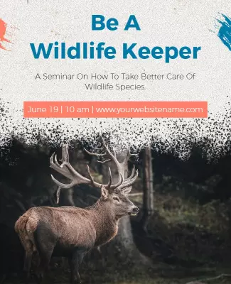 Nature-Themed Wildlife Keeper Seminar Poster Template