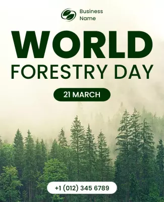 Nature-Themed World Forestry Day Awareness Poster Template