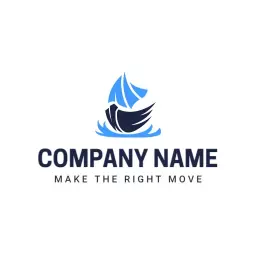 Nautical Blue and White Design Symbolizing Transportation Services Logo Template