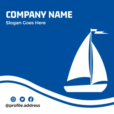 Nautical Blue Sailboat Company Business Card Template
