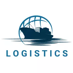 Nautical Blue Shipping Vessel Design Representing Logistics Logo Template