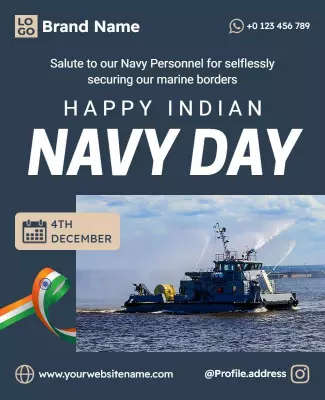 Nautical Navy Day Celebration with Maritime Theme Poster Template