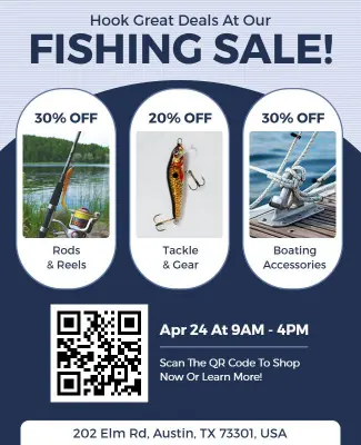 Nautical Theme Fishing Sale Discount Flyer Template