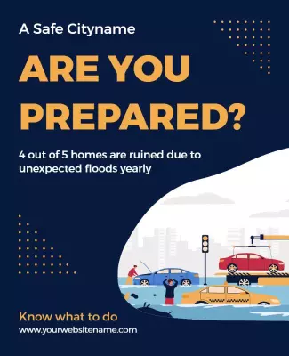Nautical Themed Flood Preparedness Awareness Poster Template
