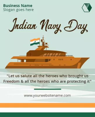 Nautical Themed Indian Navy Day Celebration Poster Template
