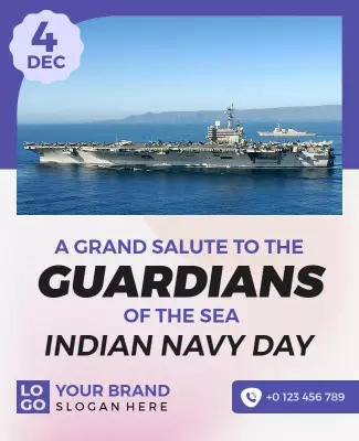Nautical Themed Indian Navy Day Salute Poster Template