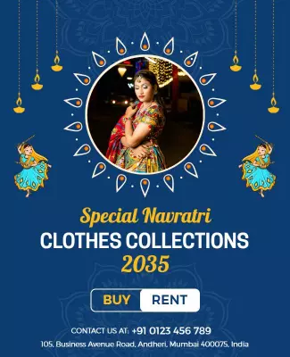 Navratri Clothes Collection Promotional Flyer Template