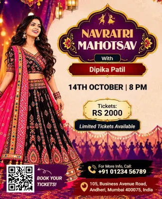 Navratri Festival Celebration Event Flyer Template