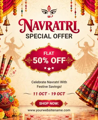 Navratri Festival Special Offer Discount Flyer Template
