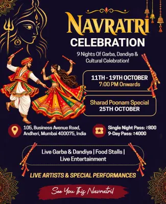 Navratri Garba and Dandiya Celebration Flyer Template