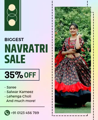 Navratri Sale Discount Clothing Flyer Template