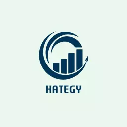 Navy Blue Graph Showing Growth for Company Logo Template