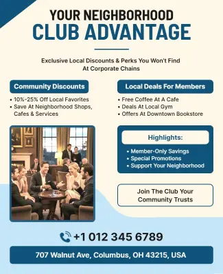 Neighborhood Club Promotions and Offers Flyer Template