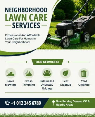 Neighborhood Lawn Care Services Flyer Template