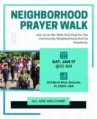 Neighborhood Prayer Walk Event Flyer Template